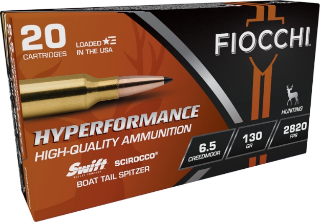 Picture of Fiocchi Hyperformance Hunting 6.5 Creedmoor 130 Gr Swift Scirocco Ii Boat-Tail Spitzer 20 Per Box/ 10 Cs 