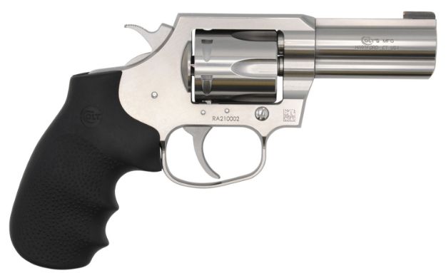 Picture of Colt Mfg King Cobra *Ca Compliant 357 Mag Caliber With 3" Barrel, 6Rd Capacity Cylinder, Overall Brushed Stainless Steel Finish & Finger Grooved Black Hogue Rubber Grip 