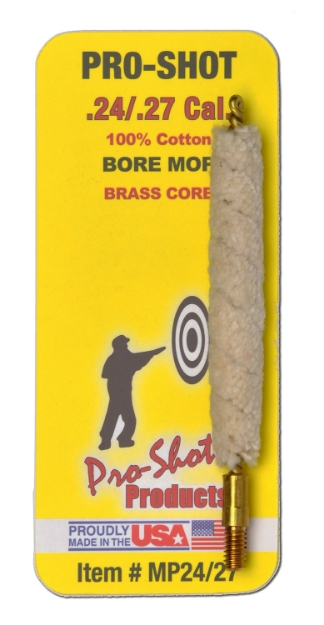 Picture of Pro-Shot Bore Mop 24 Cal 27 Cal Rifle #8-32 Thread Brass Core 