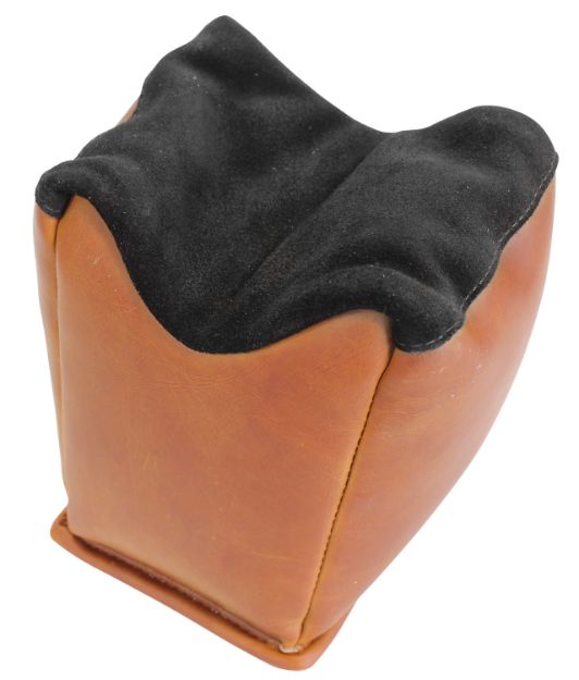Picture of Birchwood Casey Shooting Rest Tan Leather With Black Suede Top 4" W X 6" L X 6" H Unfilled Weight 7 Lbs 