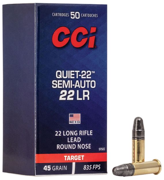 Picture of Cci Quiet-22 Target 22 Lr 45 Gr Lead Round Nose (Lrn) 50 Per Box/ 100 Cs 