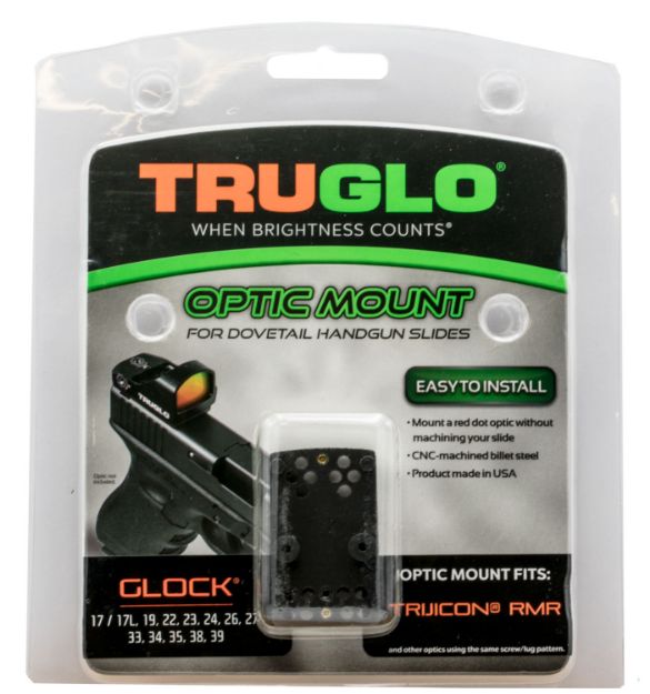 Picture of Truglo Adapter Mount For Handgun Fits Glock Mos 17/19/22-24/26/27/33-35/38/39 Adapter Mount Black Black Fortress 