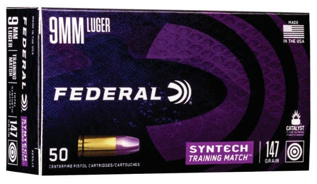 Picture of Federal Syntech Training Match 9Mm Luger 147 Gr Total Syntech Jacket Flat Nose (Tsf) 50 Per Box/ 10 Cs 