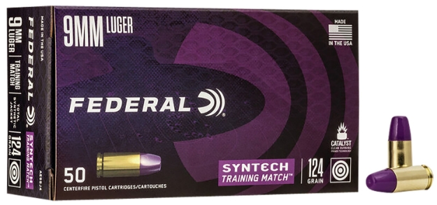 Picture of Federal Syntech Training Match 9Mm Luger 124 Gr Total Syntech Jacket Flat Nose (Tsf) 50 Per Box/ 10 Cs 