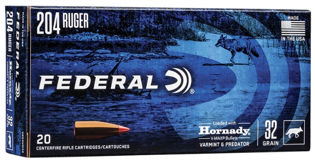 Picture of Federal Federal Varmint & Predator 204 Ruger 32 Gr Hornady V-Max (Vmx) 20 Per Box/ 10 Cs 