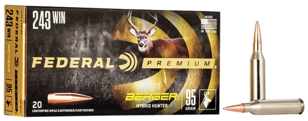 Picture of Federal Premium 243 Win 95 Gr Berger Hybrid Hunter 20 Per Box/ 10 Cs 