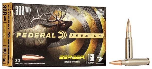 Picture of Federal Premium 308 Win 168 Gr Berger Hybrid Hunter 20 Per Box/ 10 Cs 