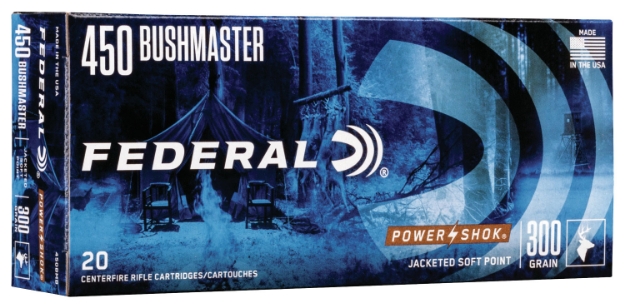 Picture of Federal Power-Shok Hunting 450 Bushmaster 300 Gr Jacketed Soft Point (Jsp) 20 Per Box/ 10 Cs 