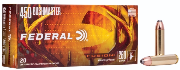 Picture of Federal Fusion Hunting 450 Bushmaster 260 Gr Fusion Soft Point 20 Per Box/ 10 Cs 