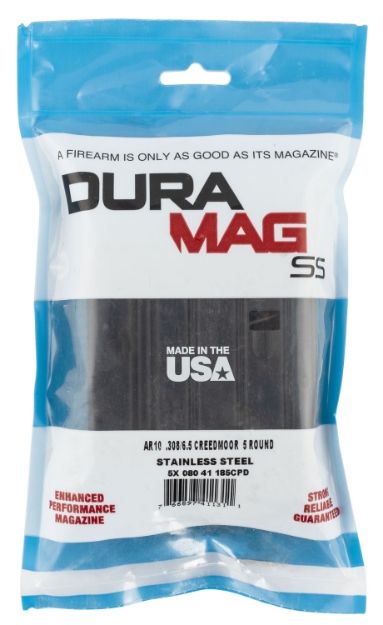 Picture of Duramag 5X08041185cp Ss Sr25 Pattern Black With Black Follower Detachable 5Rd 6.5 Creedmoor, 308 Win, 7.62X51mm Nato For Ar-10 