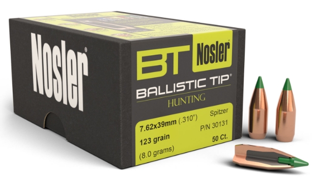 Picture of Nosler Ballistic Tip Hunting 7.62X39mm 123 Gr Spitzer Boat-Tail (Sbt) 50 Per Box 