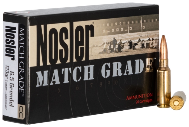 Picture of Nosler Match Grade Target 6.5 Grendel 123 Gr Custom Competition Hollow Point Boat-Tail (Cchpbt) 20 Per Box/ 10 Cs 