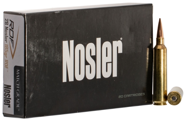 Picture of Nosler Match Grade Rdf Target 28 Nosler 185 Gr Rdf Hollow Point Boat-Tail (Rdfhpbt) 20 Per Box/ 10 Cs 