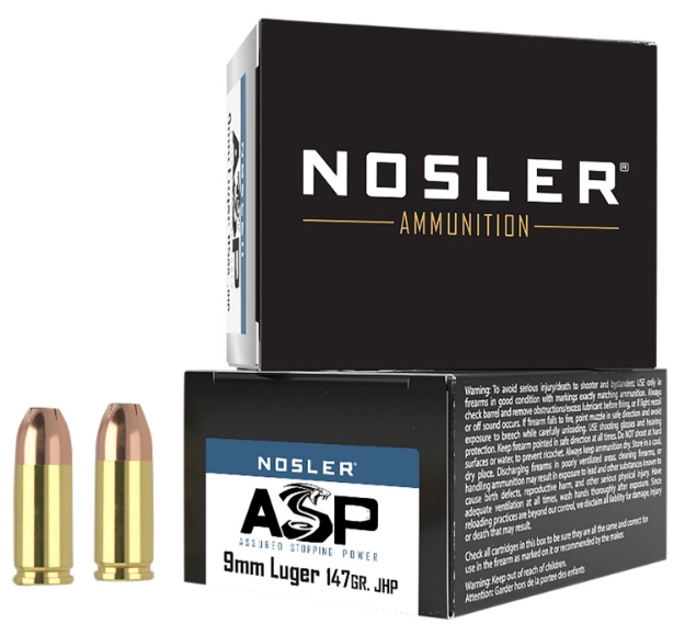 Picture of Nosler Assured Stopping Power Handgun 9Mm Luger 147 Gr Jacketed Hollow Point (Jhp) 20 Per Box/ 20 Cs 