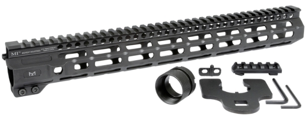 Picture of Midwest Industries Inc M-Series Ar-15 6061 Aluminum Black Hard Coat Anodized 15" 