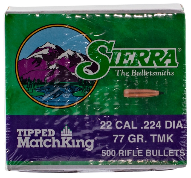 Picture of Sierra Tipped Matchking .22 Cal .224 77 Gr Tipped Matchking 500 Per Box 