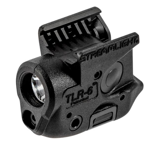 Picture of Streamlight Tlr-6 Weapon Light W/Laser Sig P365 100 Lumens Output White Led Light Red Laser 89 Meters Beam Rail Grip Clamp Mount Black Anodized Polymer 