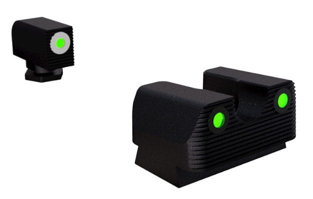 Picture of Rival Arms Night Sights For G42/G43/G48 Black | Green Tritium White Ring Front Sight Green Tritium Black Ring Rear Sight 