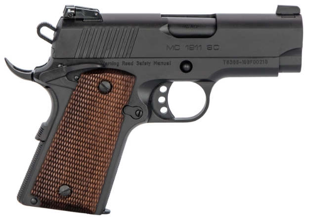 Picture of Eaa Girsan Mc1911sc Officer Compact 45 Acp 6+1 3.40" Black Steel Barrel Blued Serrated Slide Black Aluminum Frame W/Beavertail Checkered Laminate Grips Ambidextrous 