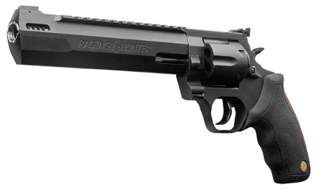 Picture of Taurus 2440081Rh-Dlx Raging Hunter 44 Rem Mag 5Rd 8.37" Matte Black Oxide Cylinder Matte Black Aluminum Black Rubber With Integrated Red Cushion Insert Grip Includes Case 