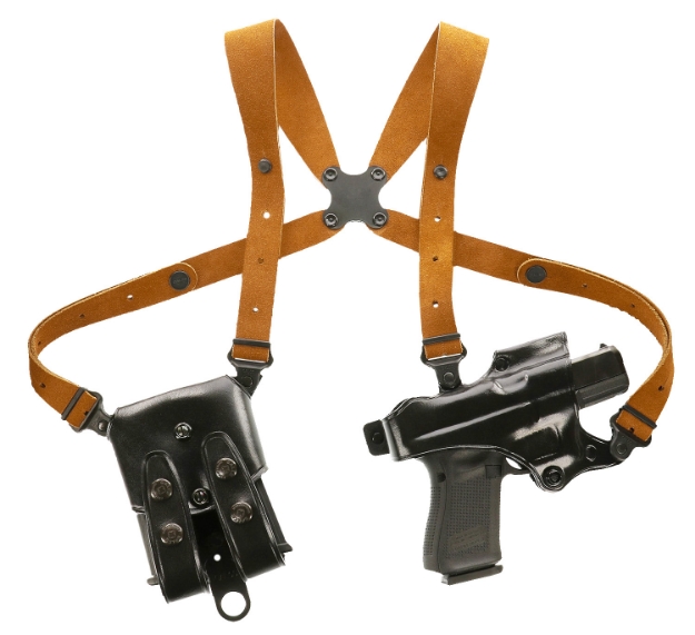 Picture of Galco Jackass Rig Shoulder System Size Fits Chest Up To 56" Black Leather Harness Fits Beretta 92F/Fs Fits Taurus Pt100 Right Hand 