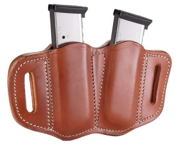 Picture of 1791 Gunleather Mag2.1 Double Mag Holster Classic Brown Leather Belt Slide Belts 1.50" Wide Compatible W/ Single Stack Ambidextrous 