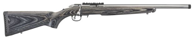 Picture of Ruger American Rimfire Target 22 Lr 10+1 18" Threaded Bull Barrel, Satin 416 Stainless Steel, Black Laminate Stock, Accepts All 10/22 Magazines, Optics Ready 