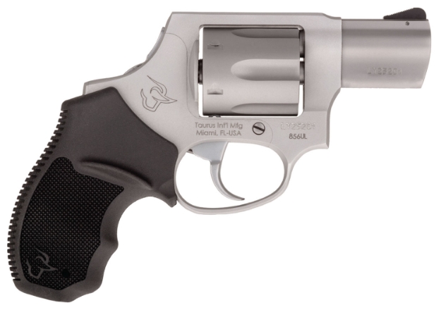 Picture of Taurus 856 Ultra-Lite 38 Special +P 6 Shot 2" Barrel, Overall Matte Finish Stainless Steel, Concealed Hammer Frame, Finger Grooved Black Rubber Grip 