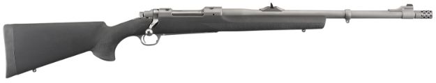 Picture of Ruger Hawkeye Alaskan 338 Win Mag 3+1 20" Removeable Muzzle Brake Barrel, Hawkeye Matte Stainless Steel, Hogue Overmolded Stock, Optics Ready 