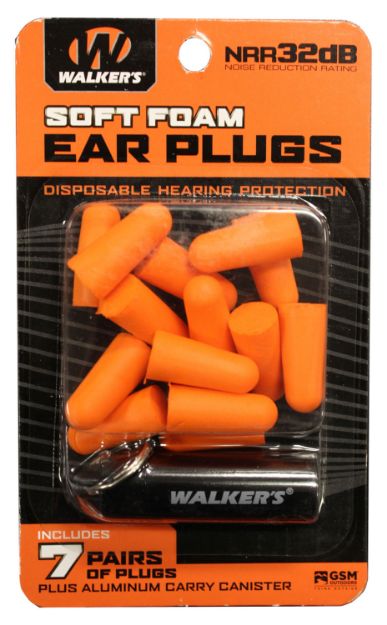 Picture of Walker's Foam Ear Plugs Foam 32 Db In The Ear Orange Adult 7 Pair 