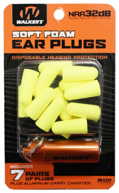 Picture of Walker's Foam Ear Plugs Foam 32 Db In The Ear Yellow Adult 7 Pair 