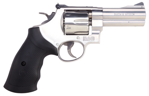 Picture of Smith & Wesson Model 610 10Mm Auto Or 40 S&W Stainless Steel 4" Barrel, 6Rd Cylinder & N-Frame, Black Polymer Grip, Internal Lock 