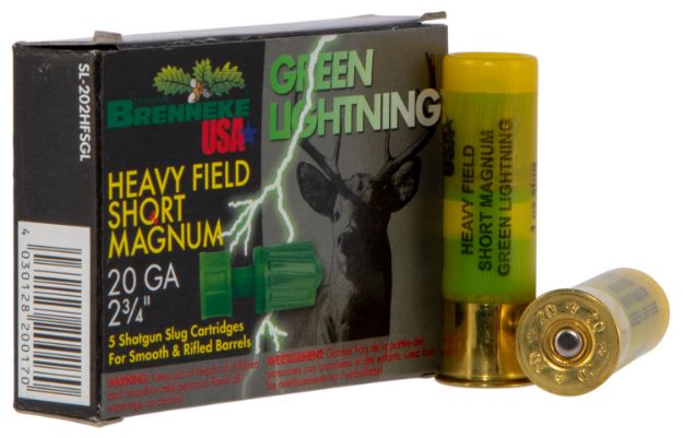 Picture of Brenneke Green Lightning Heavy Field Short Magnum 20 Gauge 2.75" 1 Oz Slug Shot 5 Per Box/ 50 Cs 