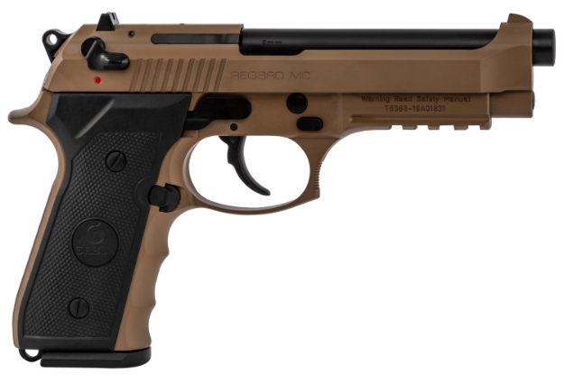 Picture of Girsan Regard Mc 9Mm Luger Caliber With 4.90" Barrel, 18+1 Capacity, Overall Flat Dark Earth Finish, Aluminum Picatinny Rail Frame, Serrated Steel Slide & Finger Grooved Black Polymer Grip 