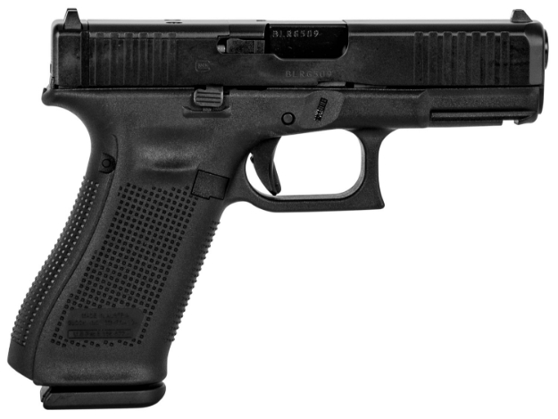 Picture of Glock G45 Gen5 Compact Mos 9Mm Luger 4.02" 17+1 Black Black Ndlc Steel With Front Serrations & Mos Cuts Slide Black Rough Texture Interchangeable Backstraps Grip 