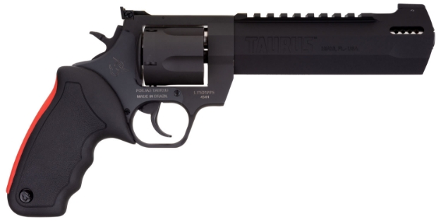 Picture of Taurus Raging Hunter 454 Casull 5Rd 6.75" Matte Black Oxide Steel Black Rubber With Integrated Red Cushion Insert Grip 