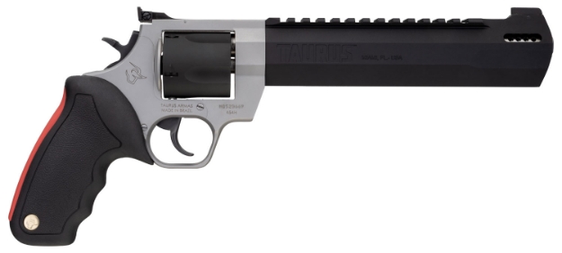 Picture of Taurus Raging Hunter 454 Casull 5Rd 8.37" Matte Black Oxide Cylinder & Barrel Matte Stainless Steel Frame Black Rubber With Integrated Red Cushion Insert Grip 