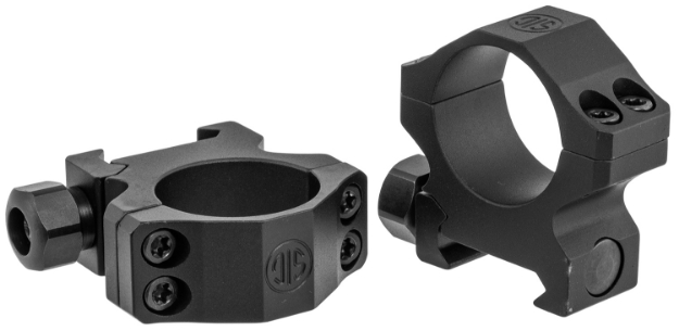 Picture of Sig Sauer Electro-Optics Alpha1 Hunting Scope Ring Set For Rifle Weaver Low 1" Tube 0 Moa Black Powder Coated Aluminum 