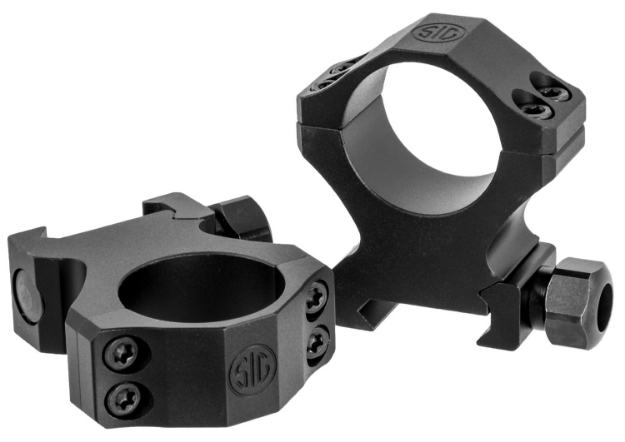 Picture of Sig Sauer Electro-Optics Alpha1 Hunting Scope Ring Set For Rifle Weaver High 1" Tube 0 Moa Black Powder Coated Aluminum 