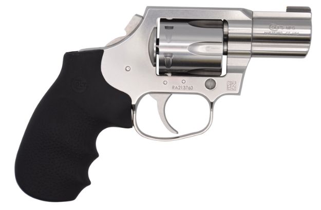 Picture of Colt Mfg King Cobra Carry 357 Mag Caliber With 2" Barrel, 6Rd Capacity Cylinder, Overall Brushed Stainless Steel Finish & Finger Grooved Black Hogue Rubber Grip 