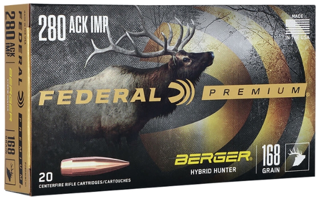 Picture of Federal Premium Hunting 280 Ackley Improved 168 Gr Berger Hybrid Hunter 20 Per Box/ 10 Cs 