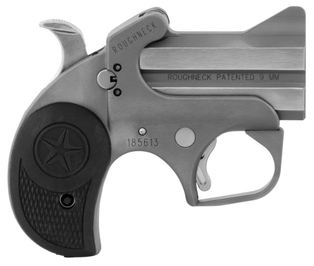 Picture of Bond Arms Roughneck 9Mm Luger 2Rd 2.50" Stainless Steel Double Barrel W/Bead Blasted Frame, Blade Front/Fixed Rear Sights, Rebounding Hammer, Rubber Grip, Manual Safety 