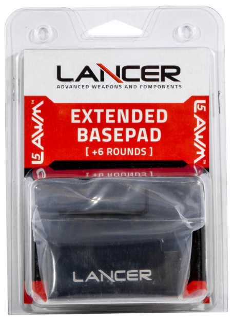 Picture of Lancer L5awm Magazine Base Pad Extended 6Rd Compatible W/ Lancer L5 Advance Warfighter Magazine Black Aluminum 