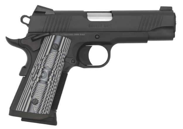 Picture of Colt Mfg 1911 Commander Combat Unit 45 Acp 4.25" 7+1 Black Pvd Black Pvd Stainless Steel Slide Checkered & Scalloped Gray G10 Grip 