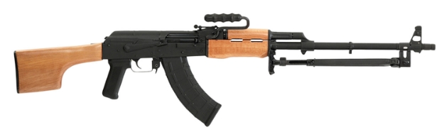 Picture of Century Arms Aes 10B 7.62X39mm 30+1 21.50" Heavy Barrel W/Ak Slant Muzzle Brake, Black Stamped Receiver, Wood Clubfoot Stock, Black Polymer Grip (Romanian Built) 