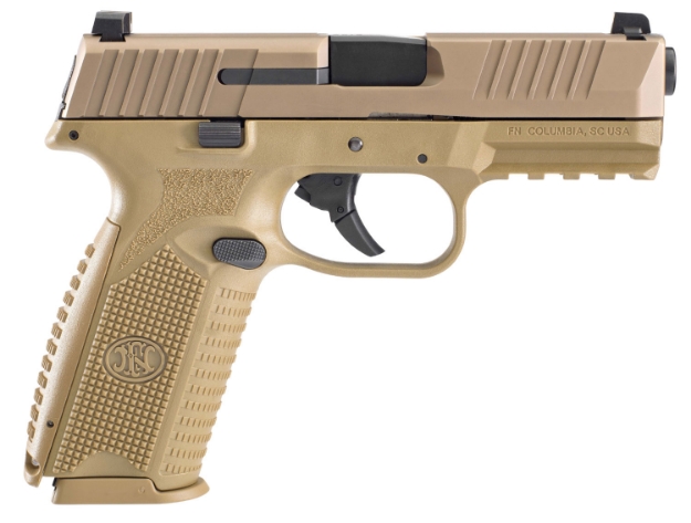 Picture of Fn 509 9Mm Luger 4" Barrel 17+1, Flat Dark Earth Polymer Frame With Mounting Rail, Flat Dark Earth Stainless Steel Slide, No Manual Safety 