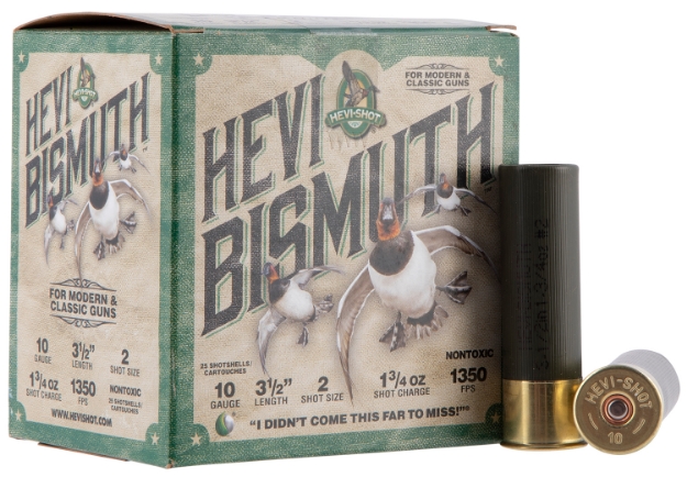 Picture of Hevi-Shot Hevi-Bismuth Waterfowl 10 3.50" 1 3/4 Oz Bismuth 2 Shot 25 Per Box/ 10 Cs 