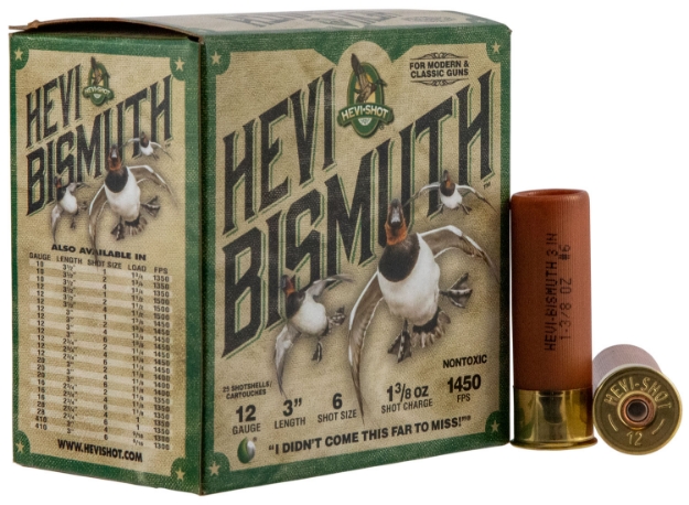 Picture of Hevi-Shot Hevi-Bismuth Waterfowl 12 Gauge 3" 1 3/8 Oz 1450 Fps Bismuth 6 Shot 25 Bx/10 Cs 