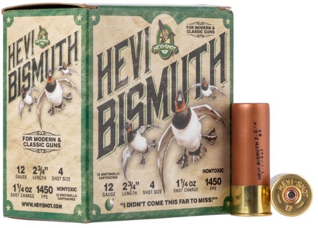 Picture of Hevi-Shot Hevi-Bismuth Waterfowl 12 Gauge 2.75" 1 1/4 Oz 1450 Fps Bismuth 4 Shot 25 Bx/10 Cs 