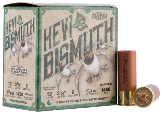 Picture of Hevi-Shot Hevi-Bismuth Waterfowl 12 Gauge 2.75" 1 1/4 Oz 1450 Fps Bismuth 6 Shot 25 Bx/10 Cs 